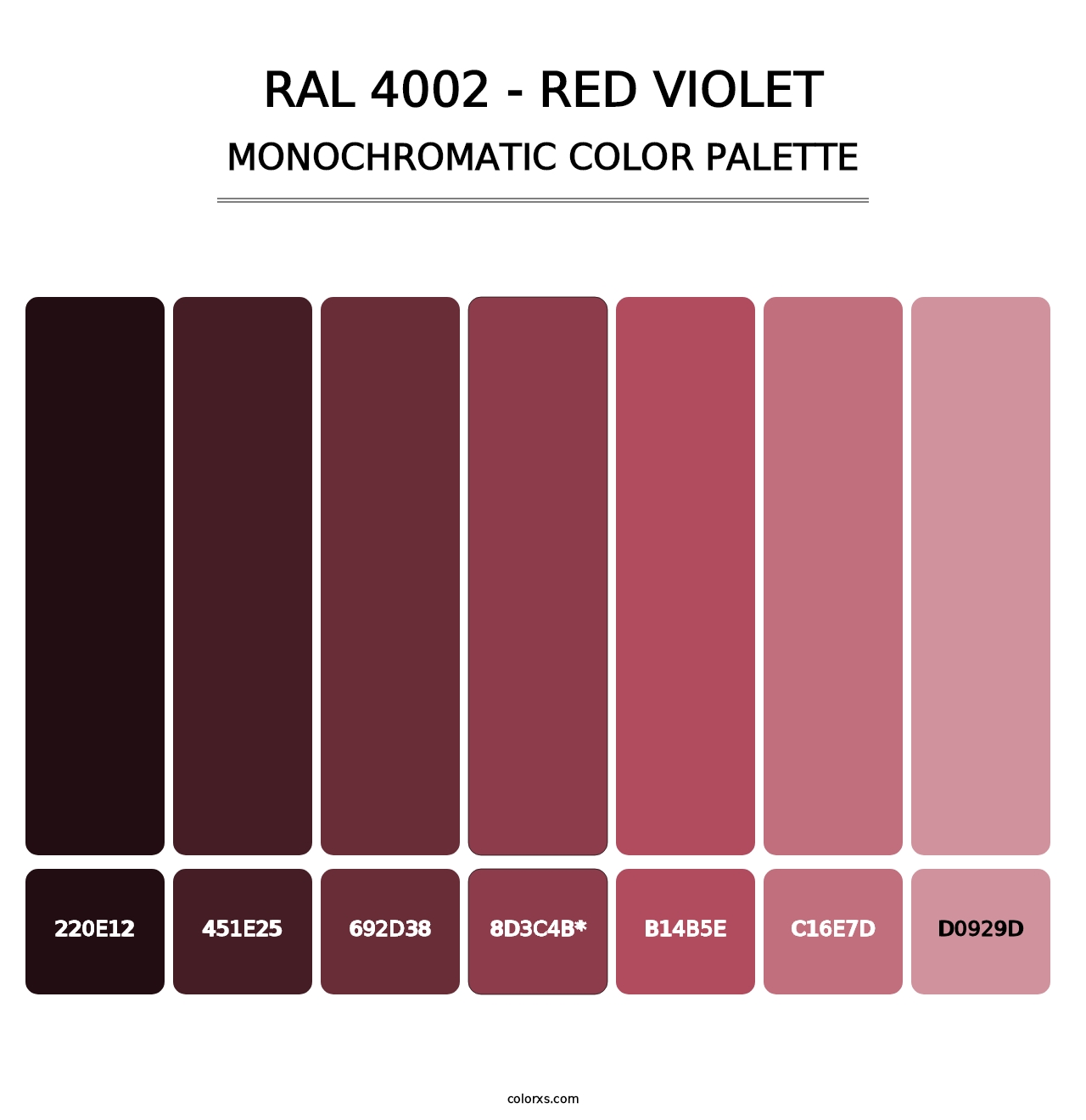 RAL 4002 - Red Violet - Monochromatic Color Palette