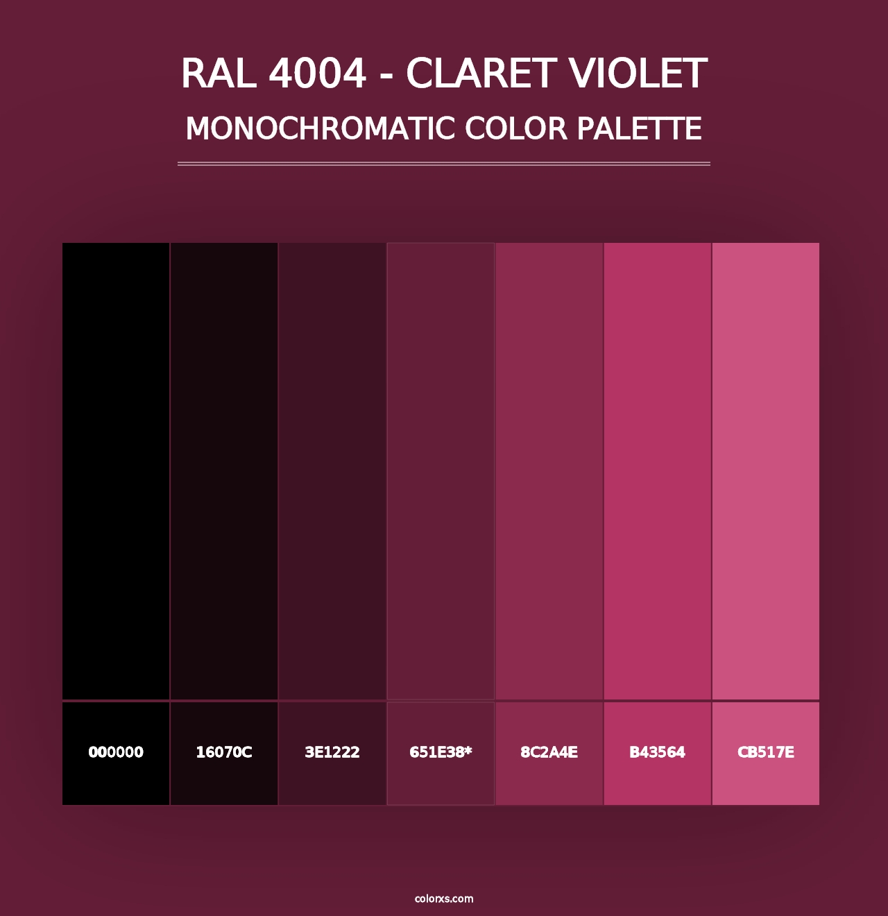 RAL 4004 - Claret Violet - Monochromatic Color Palette