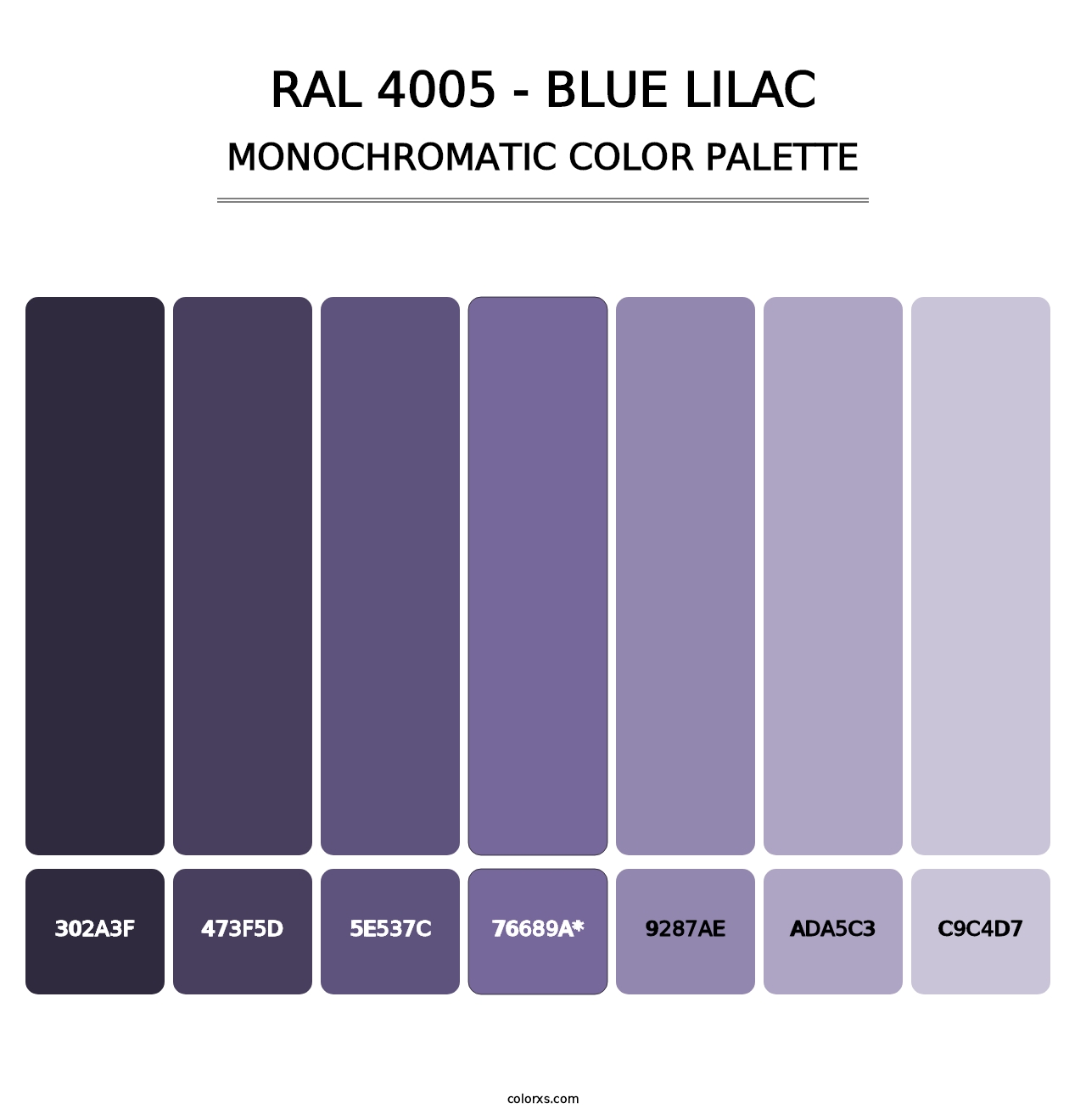 RAL 4005 - Blue Lilac - Monochromatic Color Palette