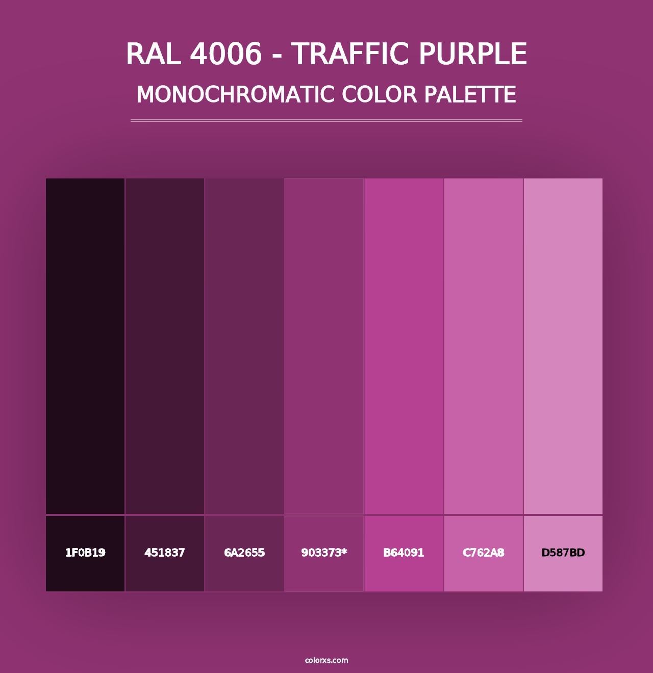 RAL 4006 - Traffic Purple - Monochromatic Color Palette