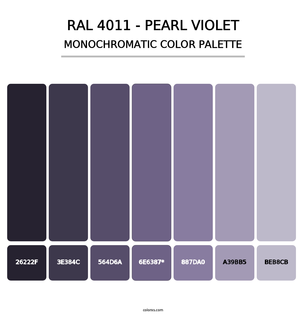 RAL 4011 - Pearl Violet - Monochromatic Color Palette