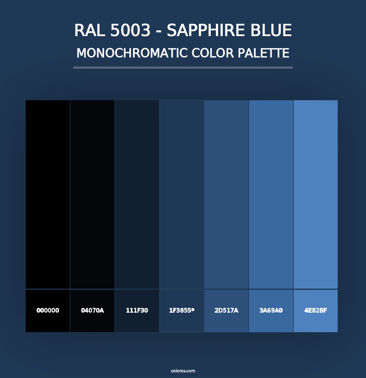 RAL 5003 - Sapphire Blue - Monochromatic Color Palette