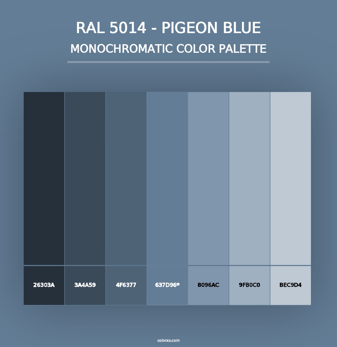 RAL 5014 - Pigeon Blue - Monochromatic Color Palette