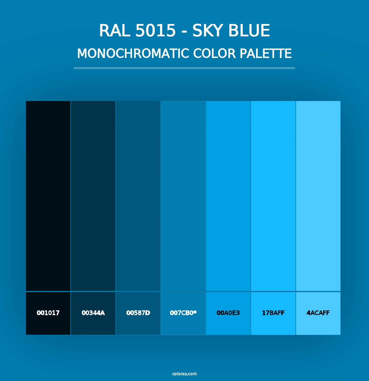 RAL 5015 - Sky Blue - Monochromatic Color Palette