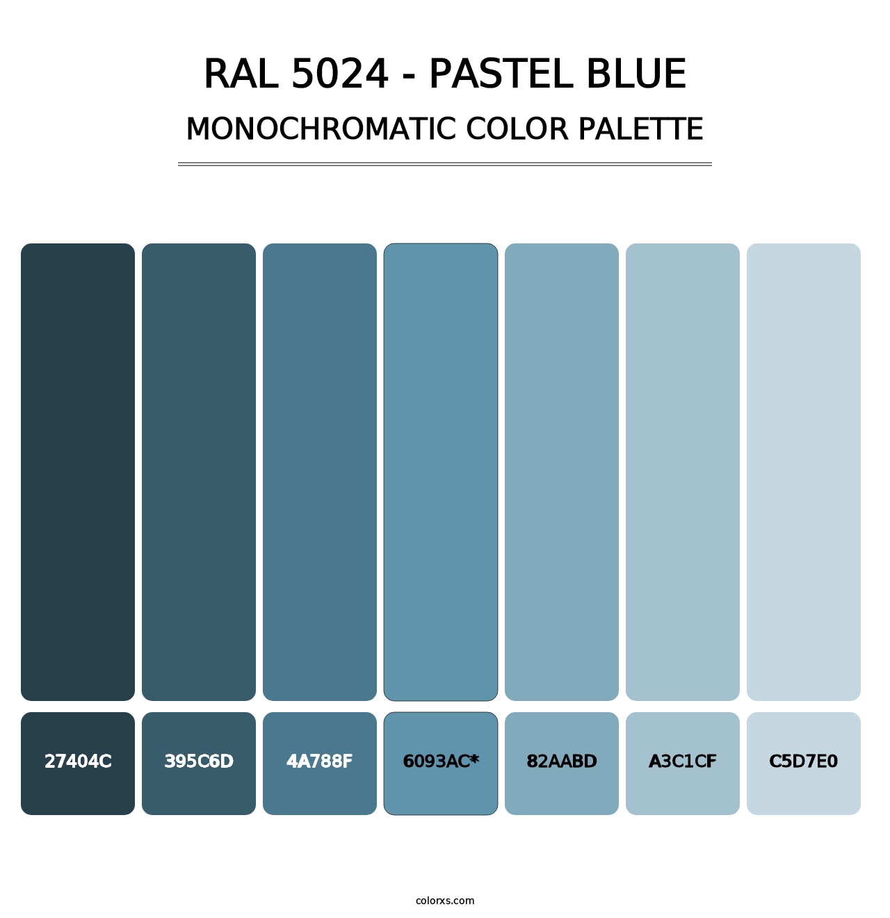 RAL 5024 - Pastel Blue - Monochromatic Color Palette