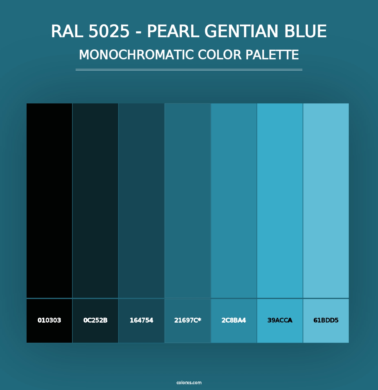 RAL 5025 - Pearl Gentian Blue - Monochromatic Color Palette