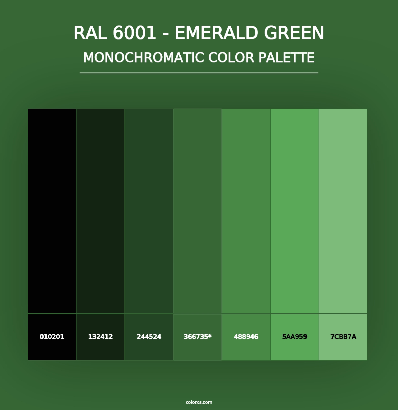 RAL 6001 - Emerald Green color palettes - colorxs.com