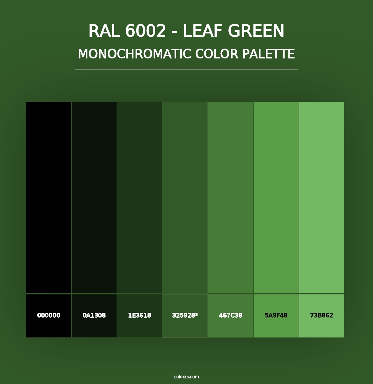 RAL 6002 - Leaf Green - Monochromatic Color Palette