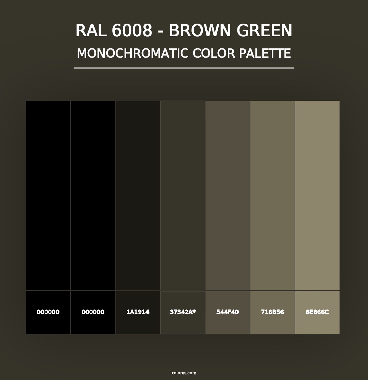 RAL 6008 - Brown Green - Monochromatic Color Palette