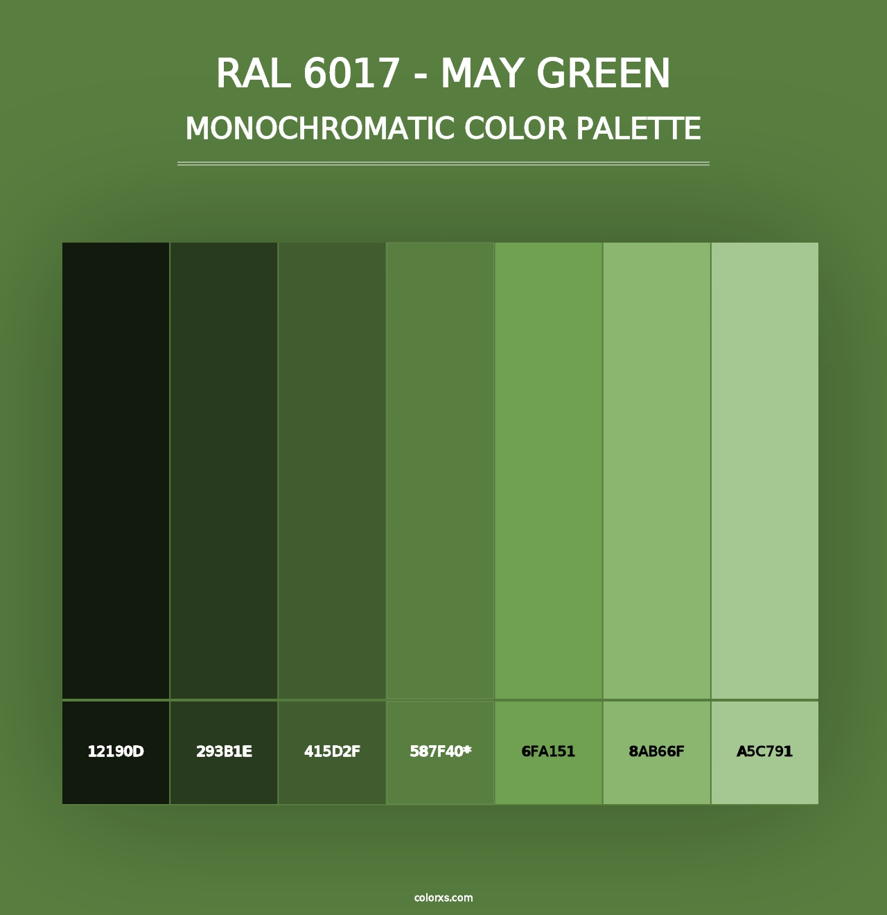 RAL 6017 - May Green - Monochromatic Color Palette