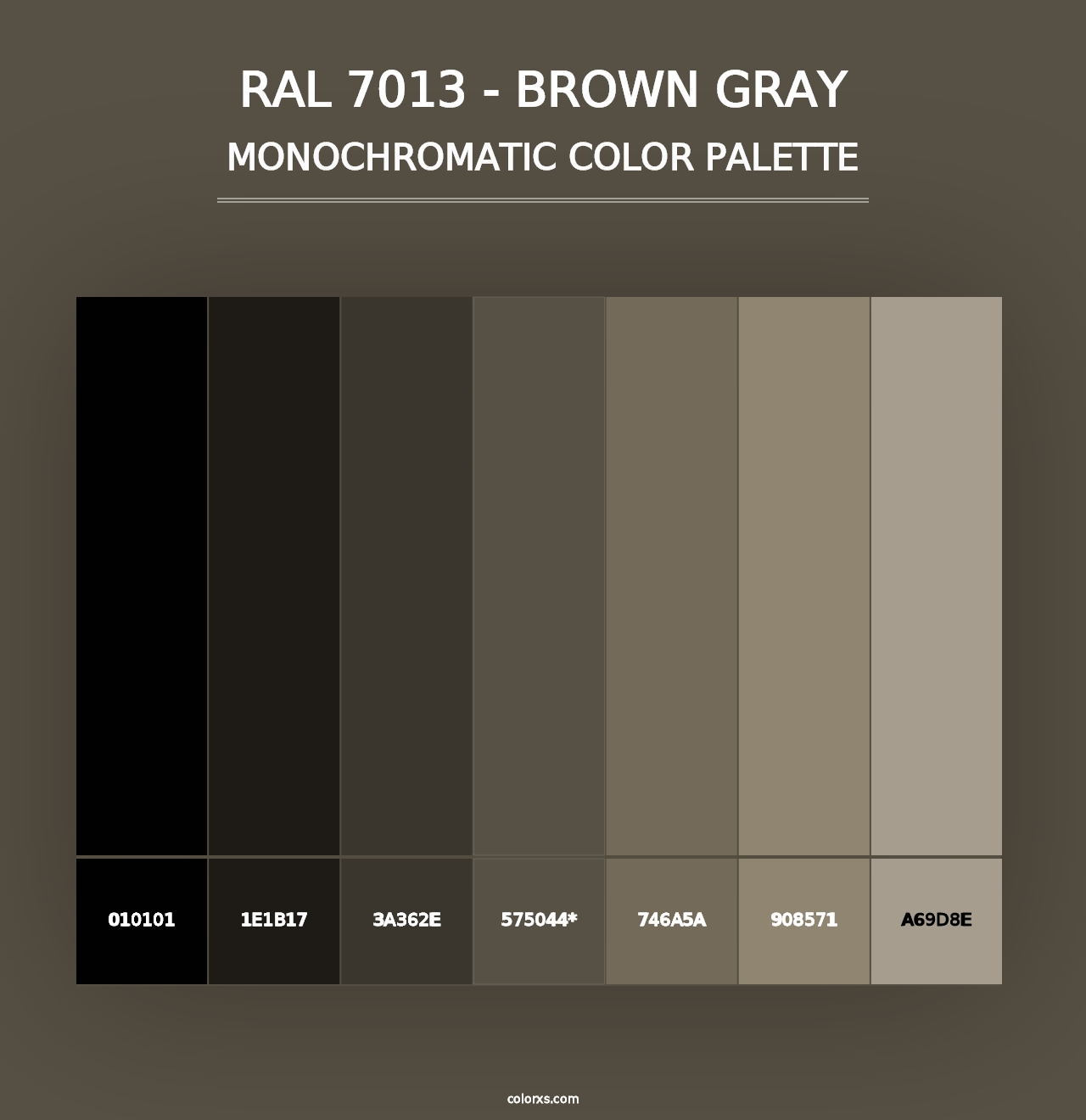 RAL 7013 - Brown Gray - Monochromatic Color Palette