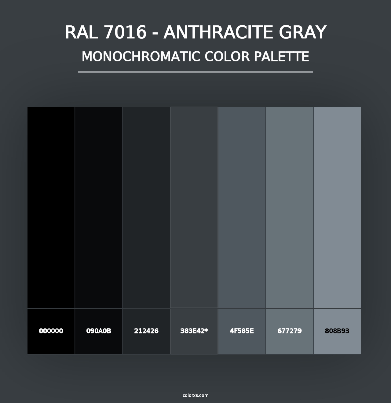 RAL 7016 - Anthracite Gray - Monochromatic Color Palette