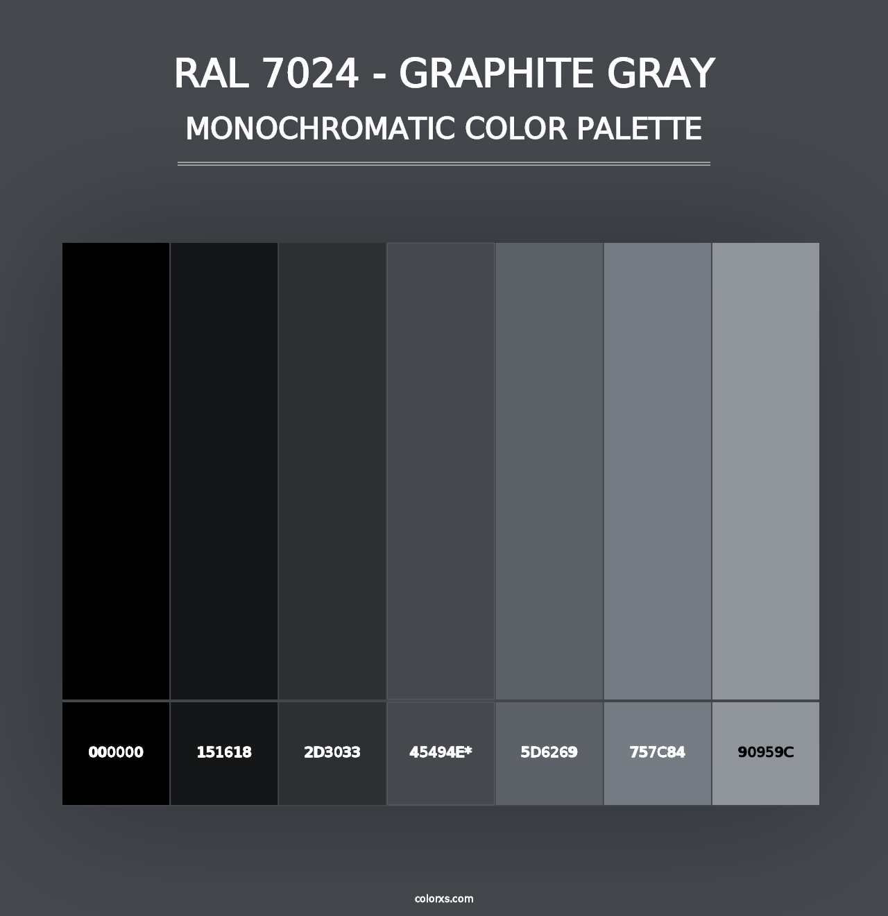 RAL 7024 - Graphite Gray - Monochromatic Color Palette