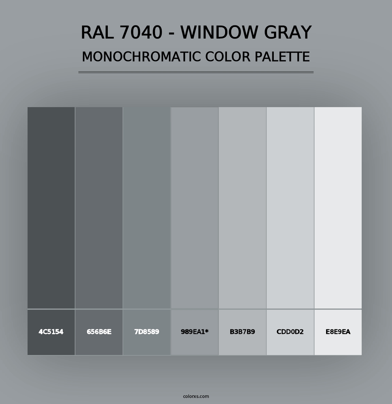 RAL 7040 - Window Gray - Monochromatic Color Palette