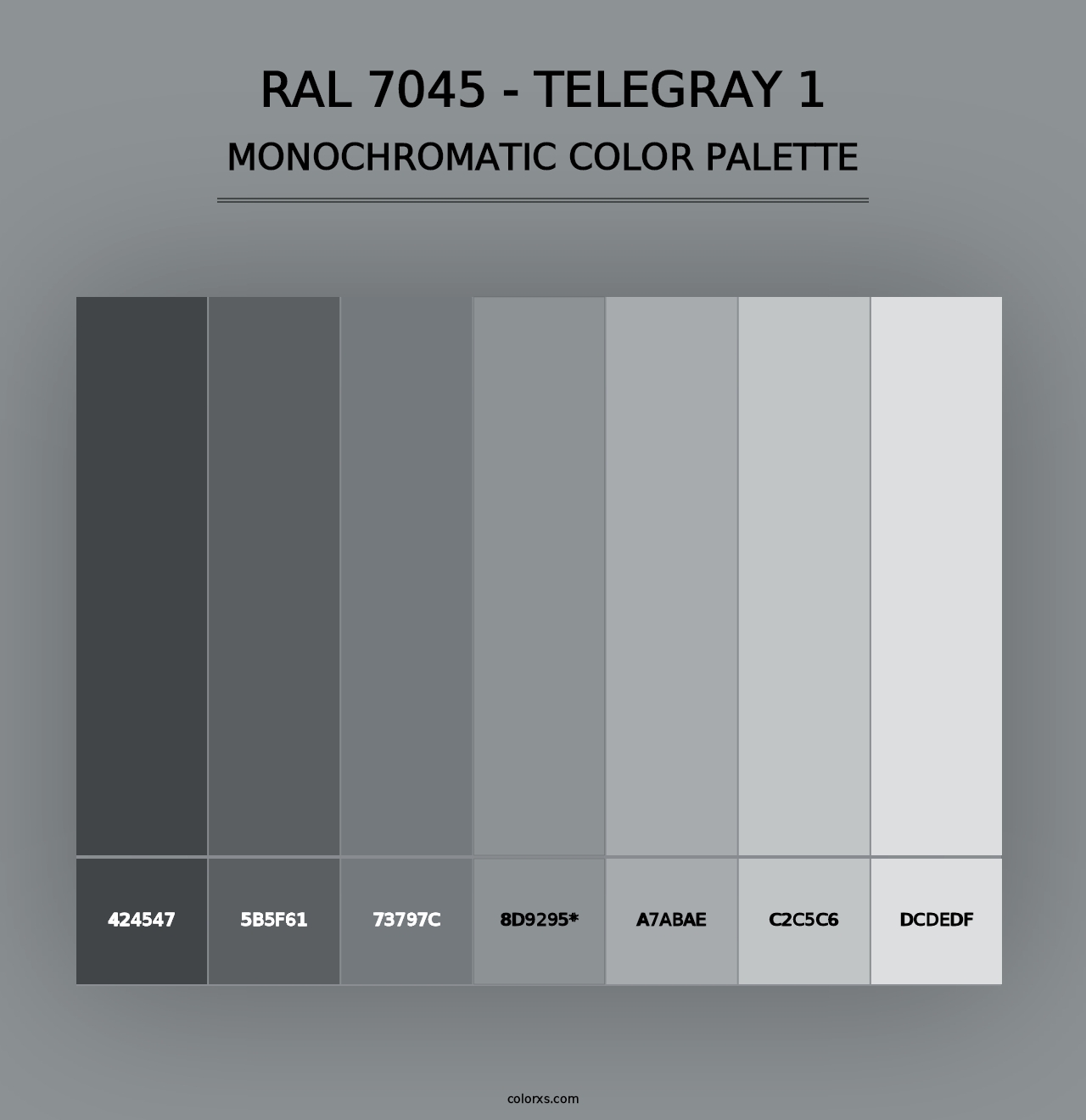 RAL 7045 - Telegray 1 - Monochromatic Color Palette