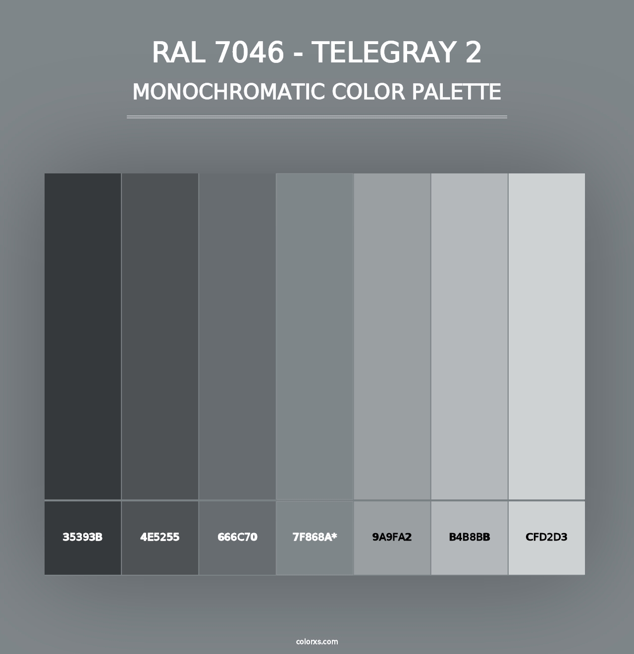 RAL 7046 - Telegray 2 - Monochromatic Color Palette