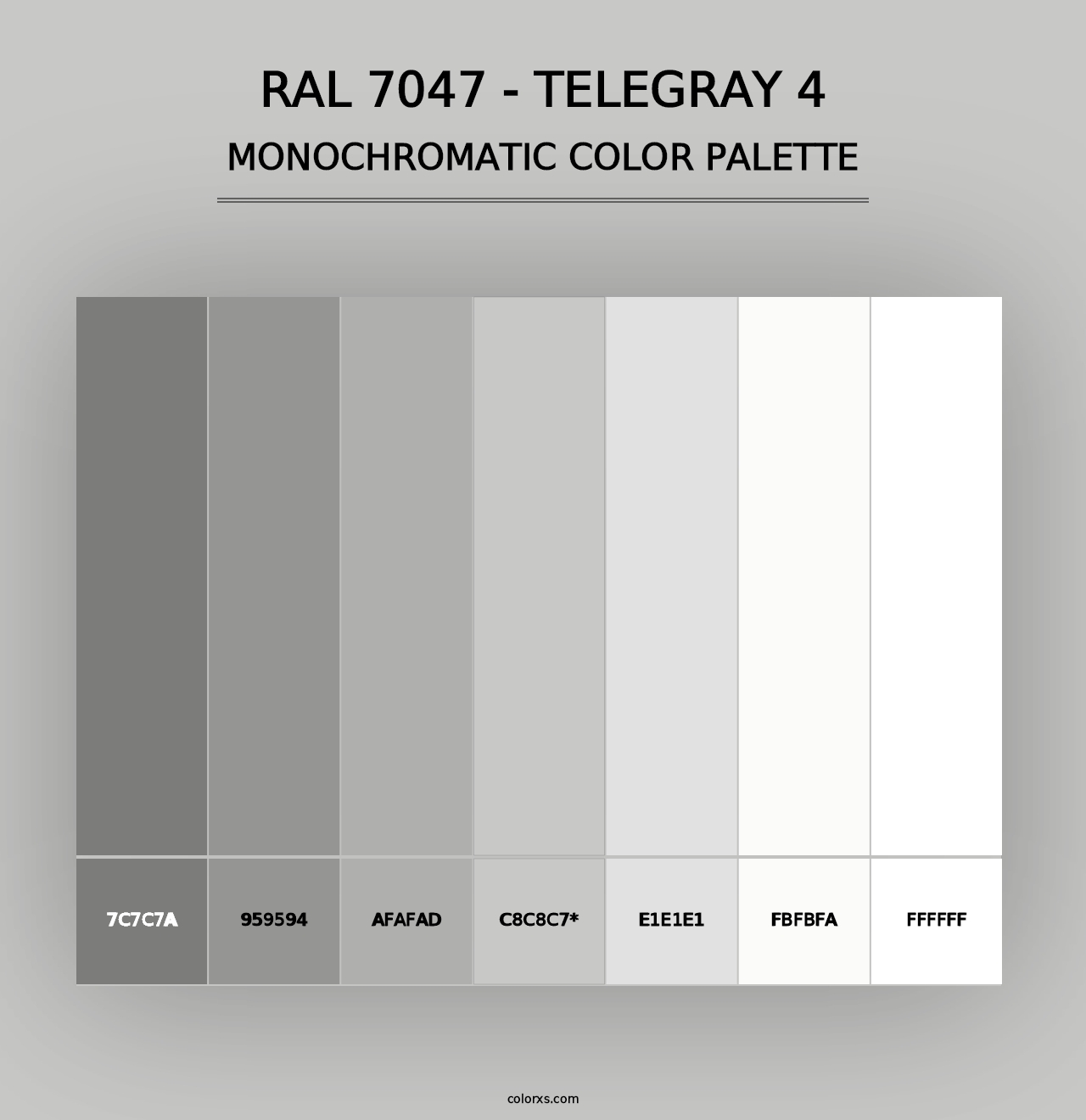 RAL 7047 - Telegray 4 - Monochromatic Color Palette