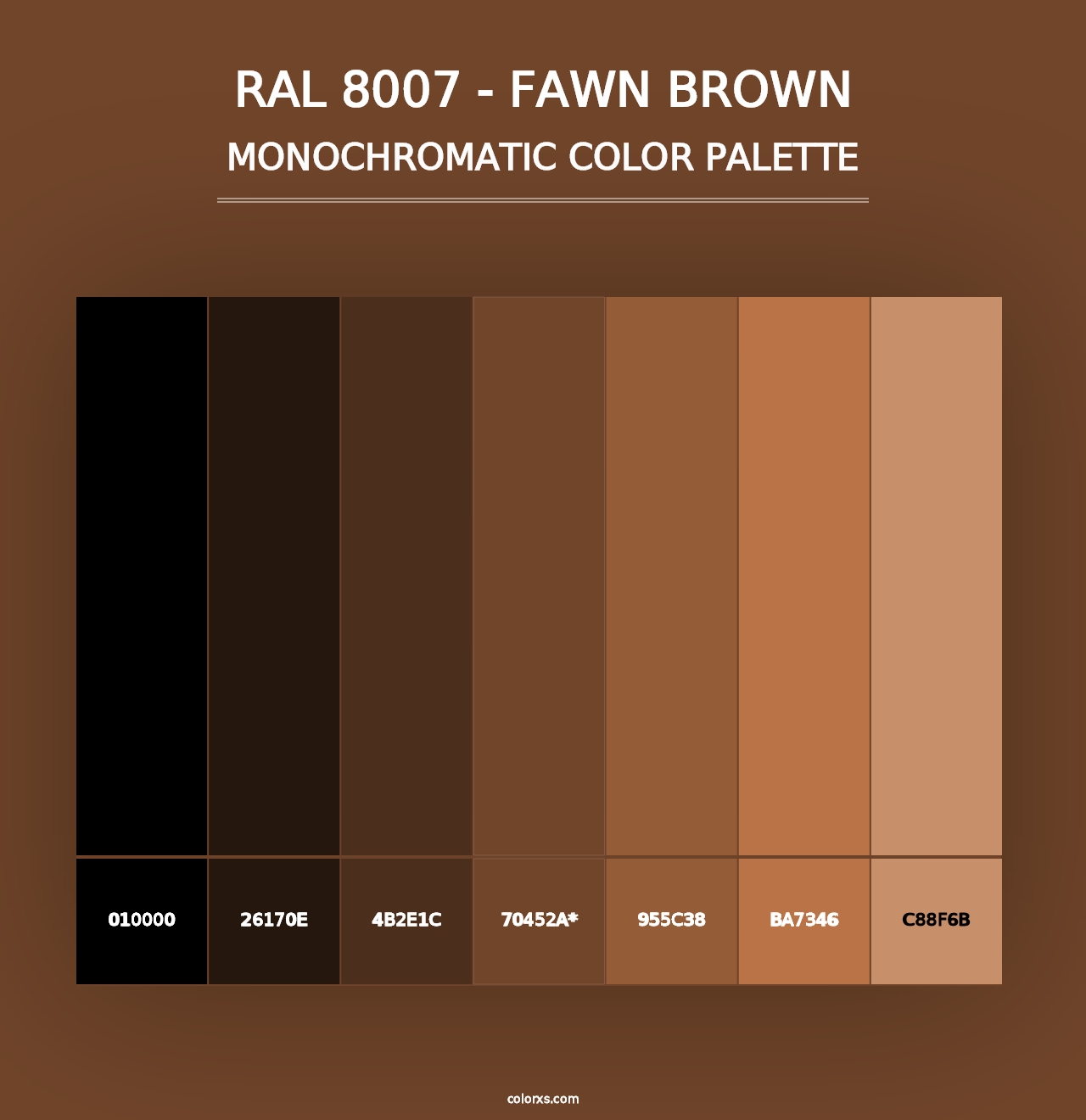 RAL 8007 - Fawn Brown - Monochromatic Color Palette