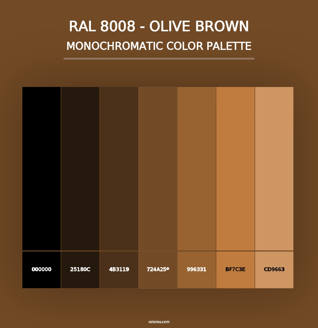 RAL 8008 - Olive Brown - Monochromatic Color Palette