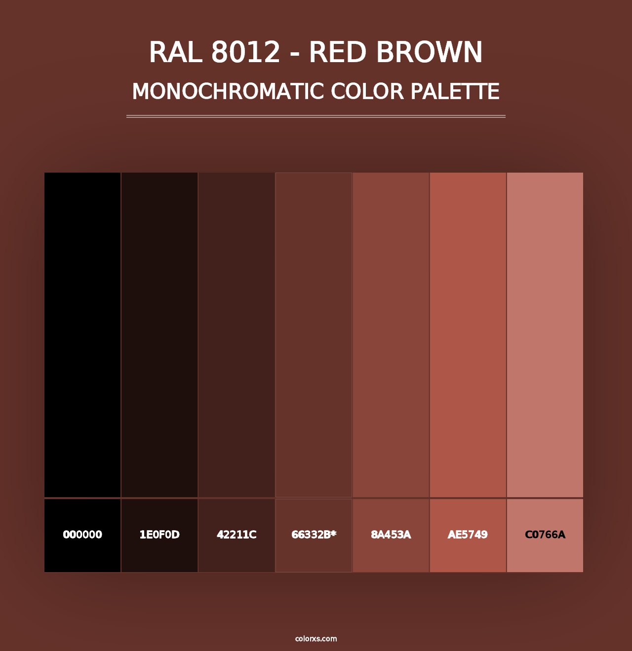 RAL 8012 - Red Brown - Monochromatic Color Palette