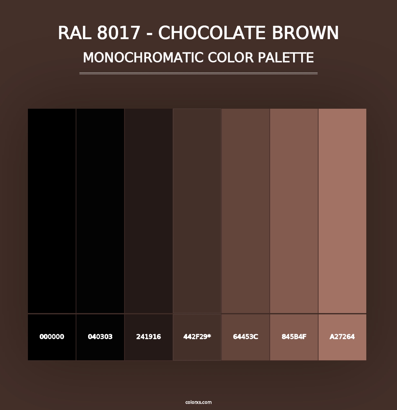 RAL 8017 - Chocolate Brown - Monochromatic Color Palette