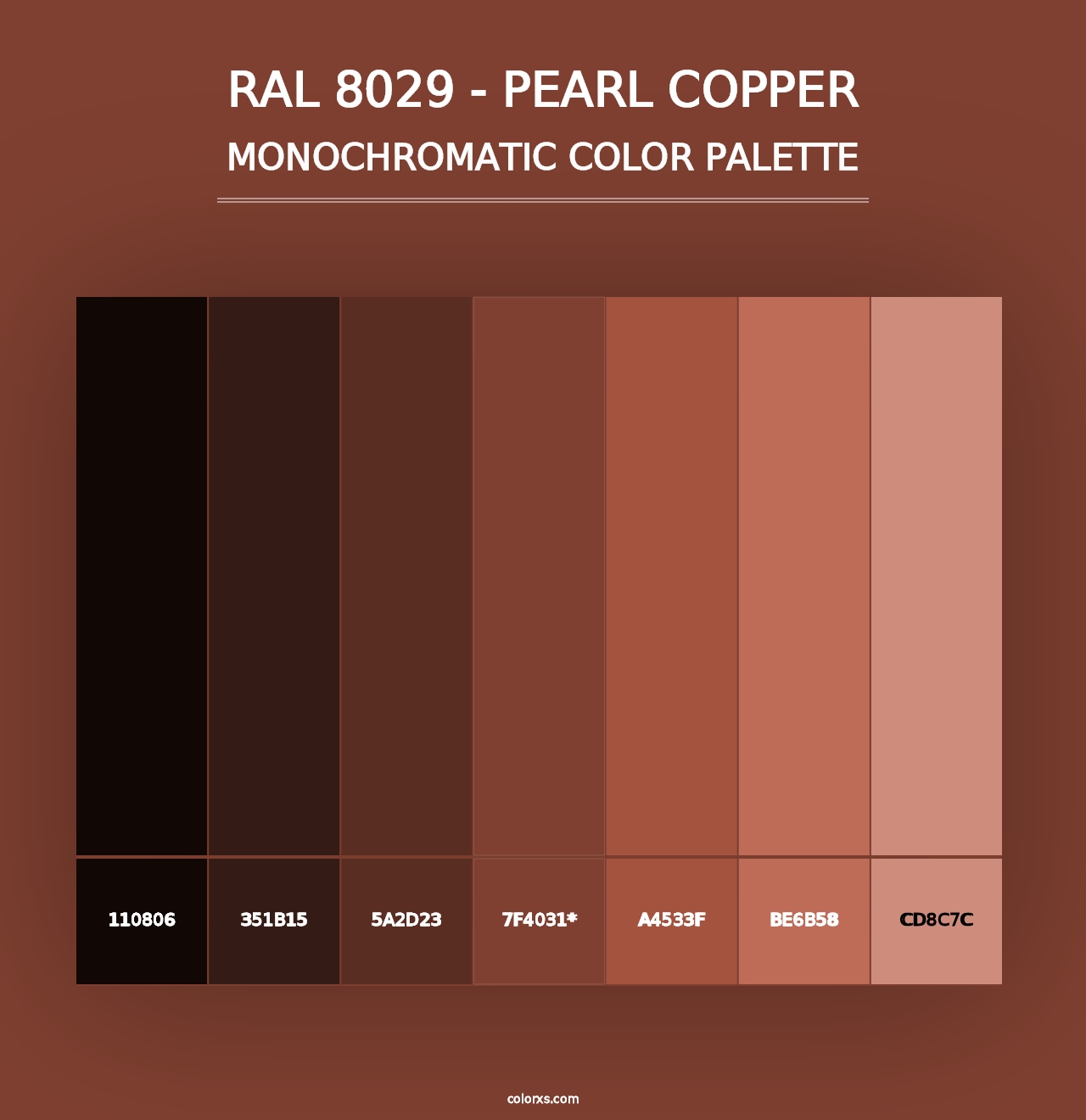 RAL 8029 - Pearl Copper - Monochromatic Color Palette