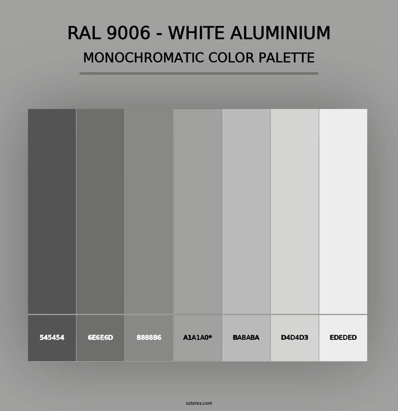 RAL 9006 - White Aluminium - Monochromatic Color Palette