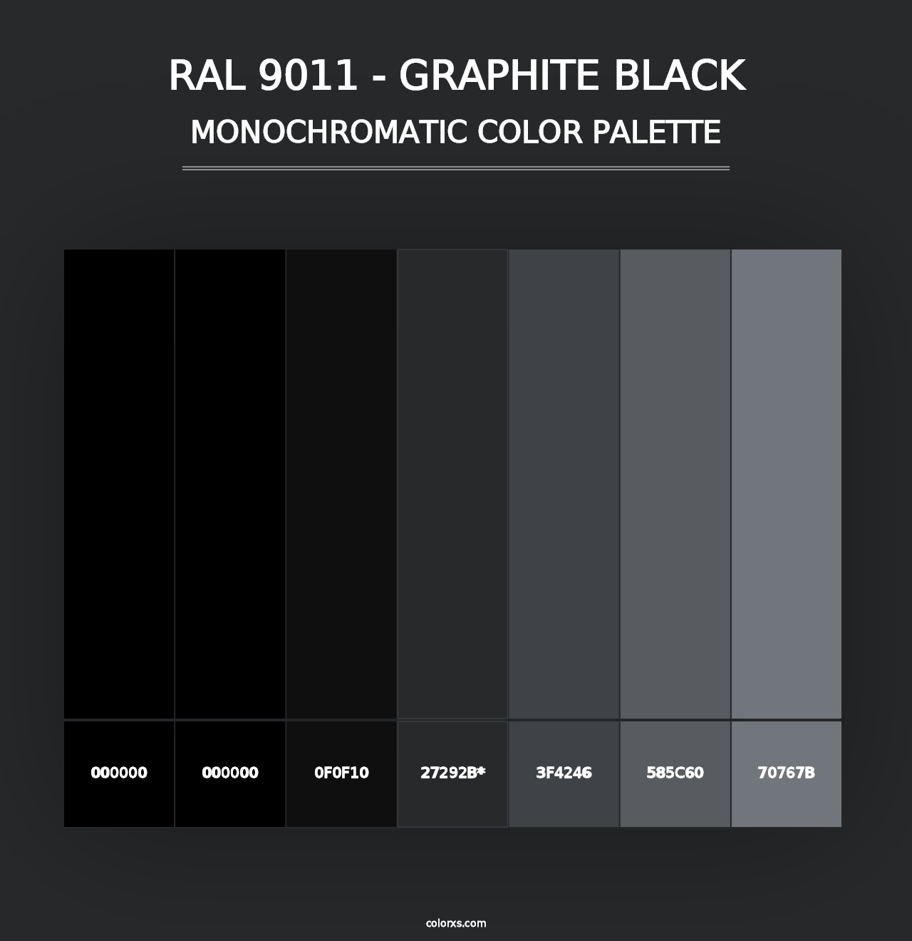 RAL 9011 - Graphite Black - Monochromatic Color Palette