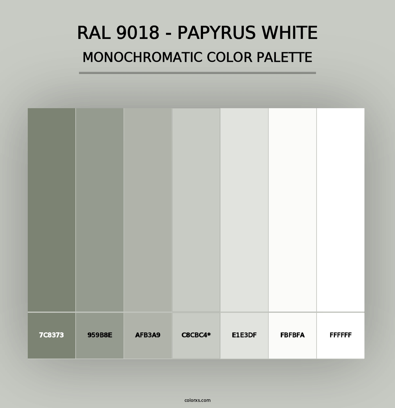 RAL 9018 - Papyrus White - Monochromatic Color Palette