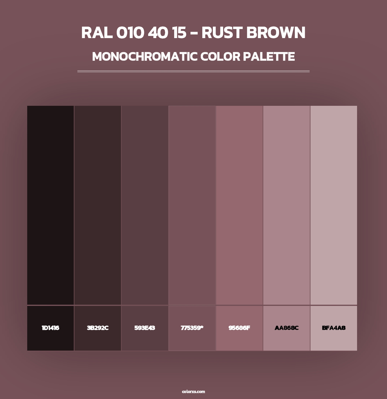 RAL 010 40 15 - Rust Brown - Monochromatic Color Palette