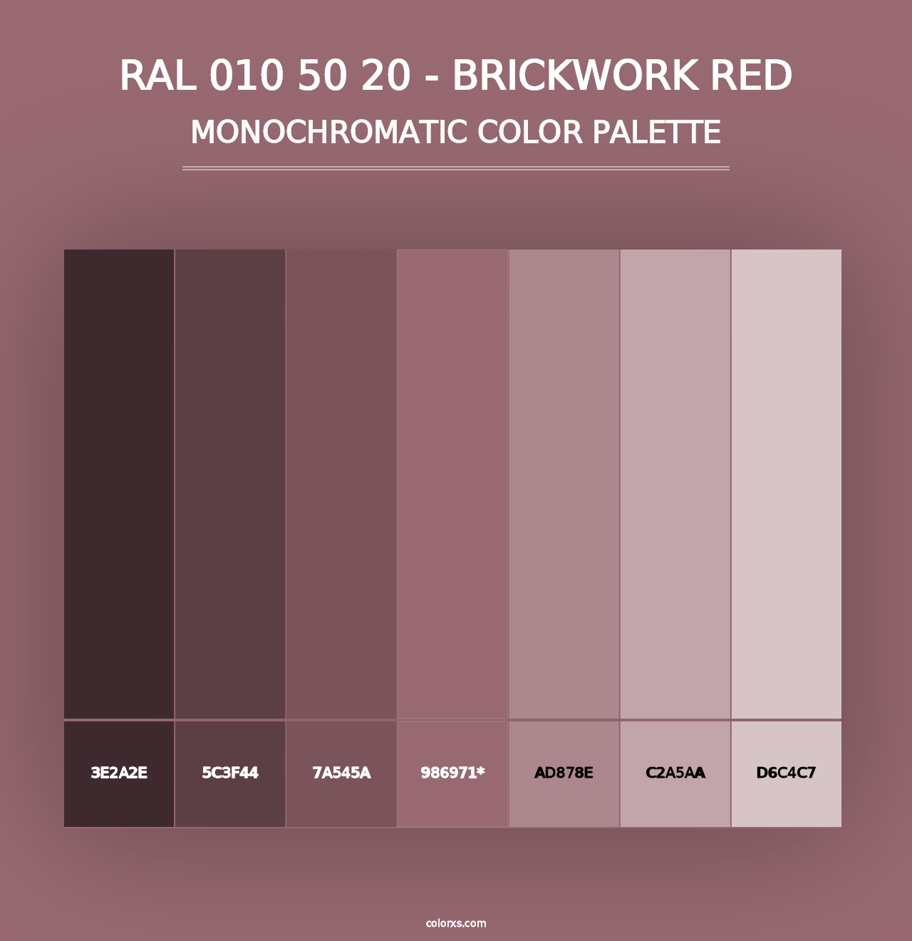 RAL 010 50 20 - Brickwork Red - Monochromatic Color Palette