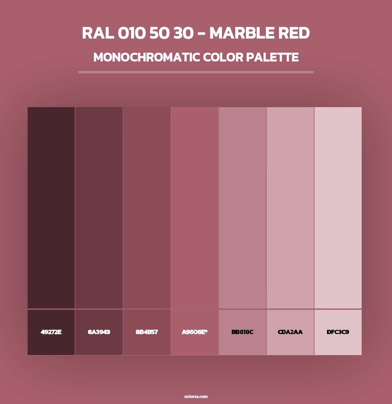 RAL 010 50 30 - Marble Red - Monochromatic Color Palette