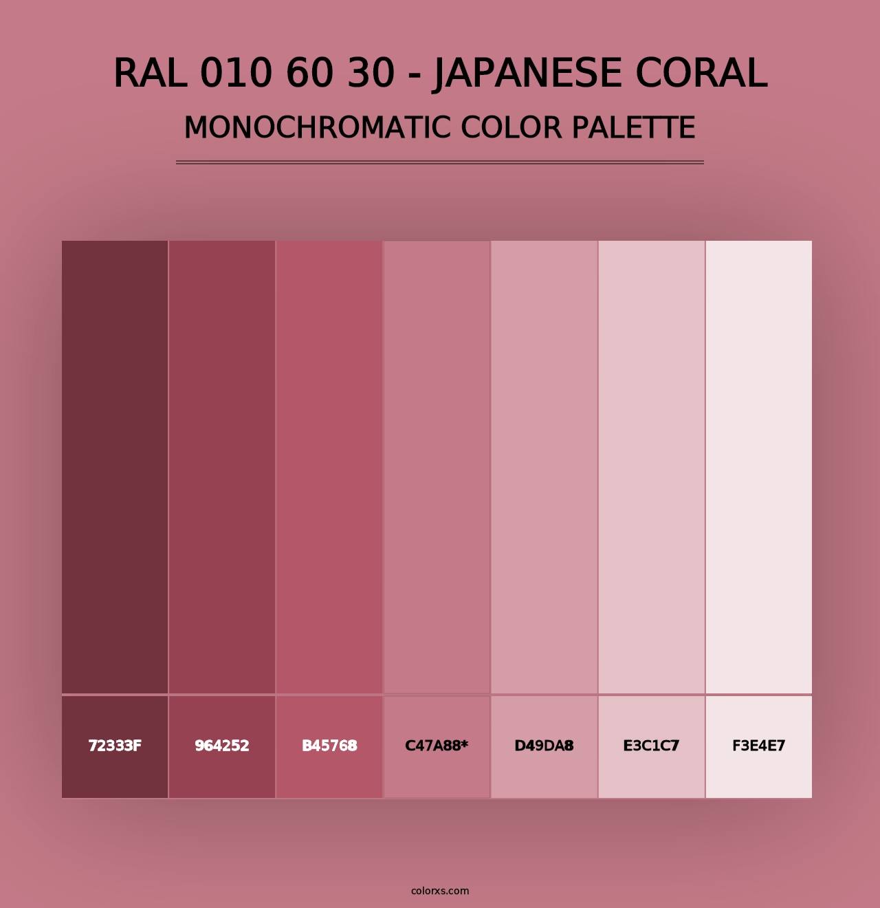 RAL 010 60 30 - Japanese Coral - Monochromatic Color Palette