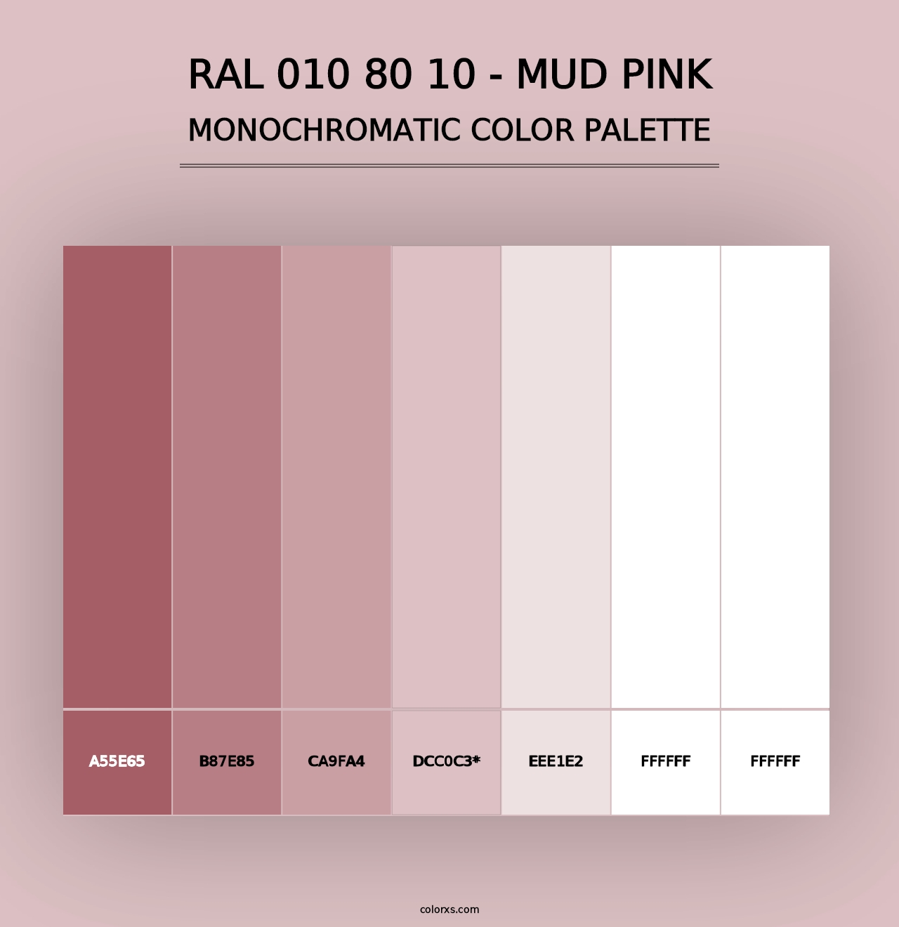 RAL 010 80 10 - Mud Pink - Monochromatic Color Palette