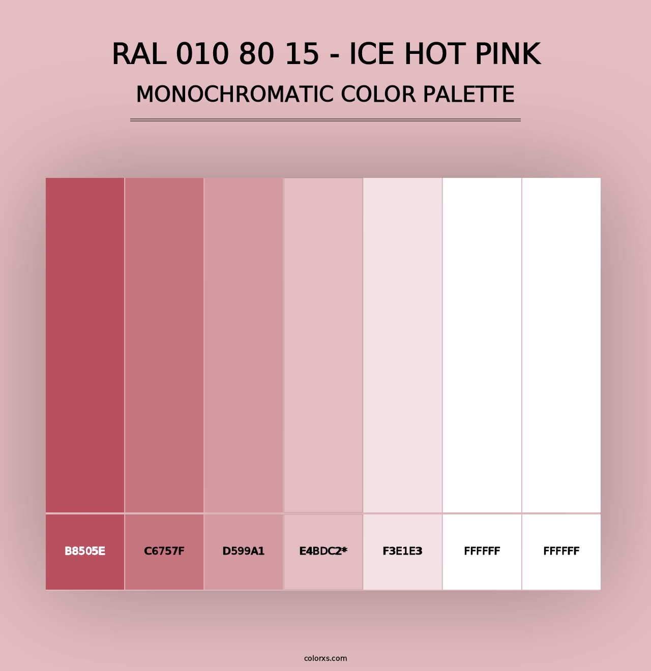 RAL 010 80 15 - Ice Hot Pink - Monochromatic Color Palette