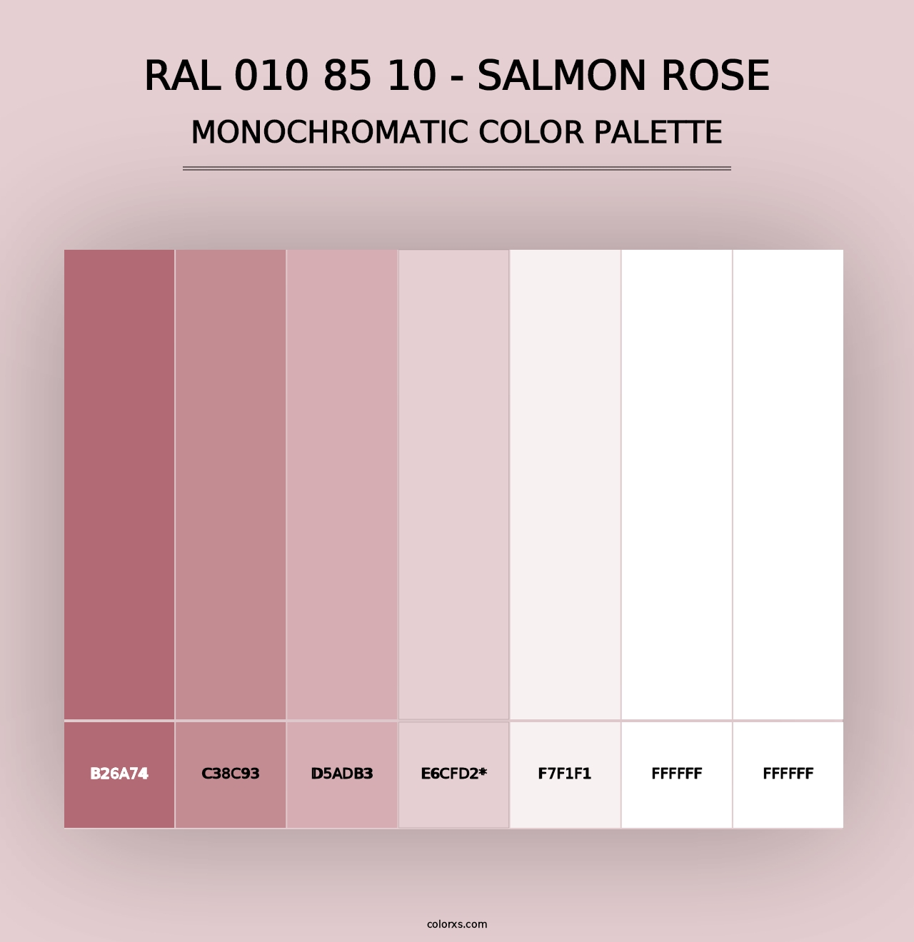 RAL 010 85 10 - Salmon Rose - Monochromatic Color Palette