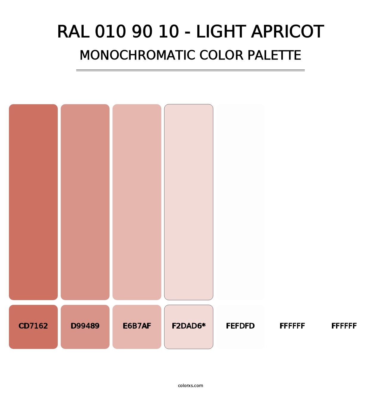 RAL 010 90 10 - Light Apricot - Monochromatic Color Palette