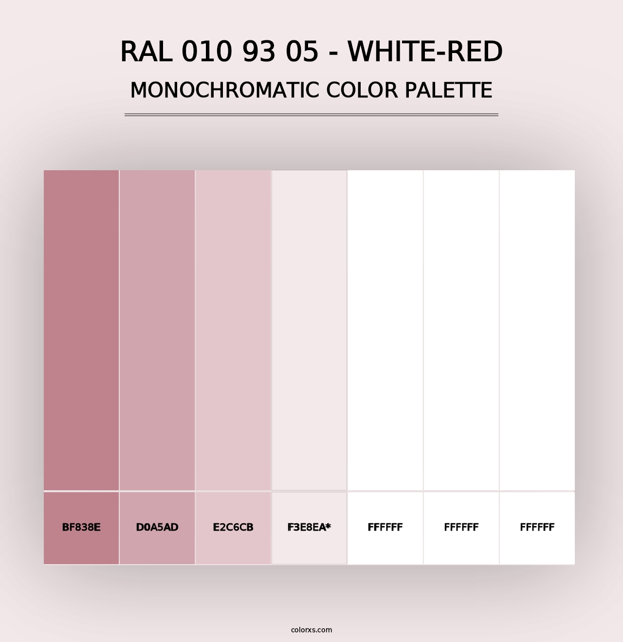 RAL 010 93 05 - White-Red - Monochromatic Color Palette