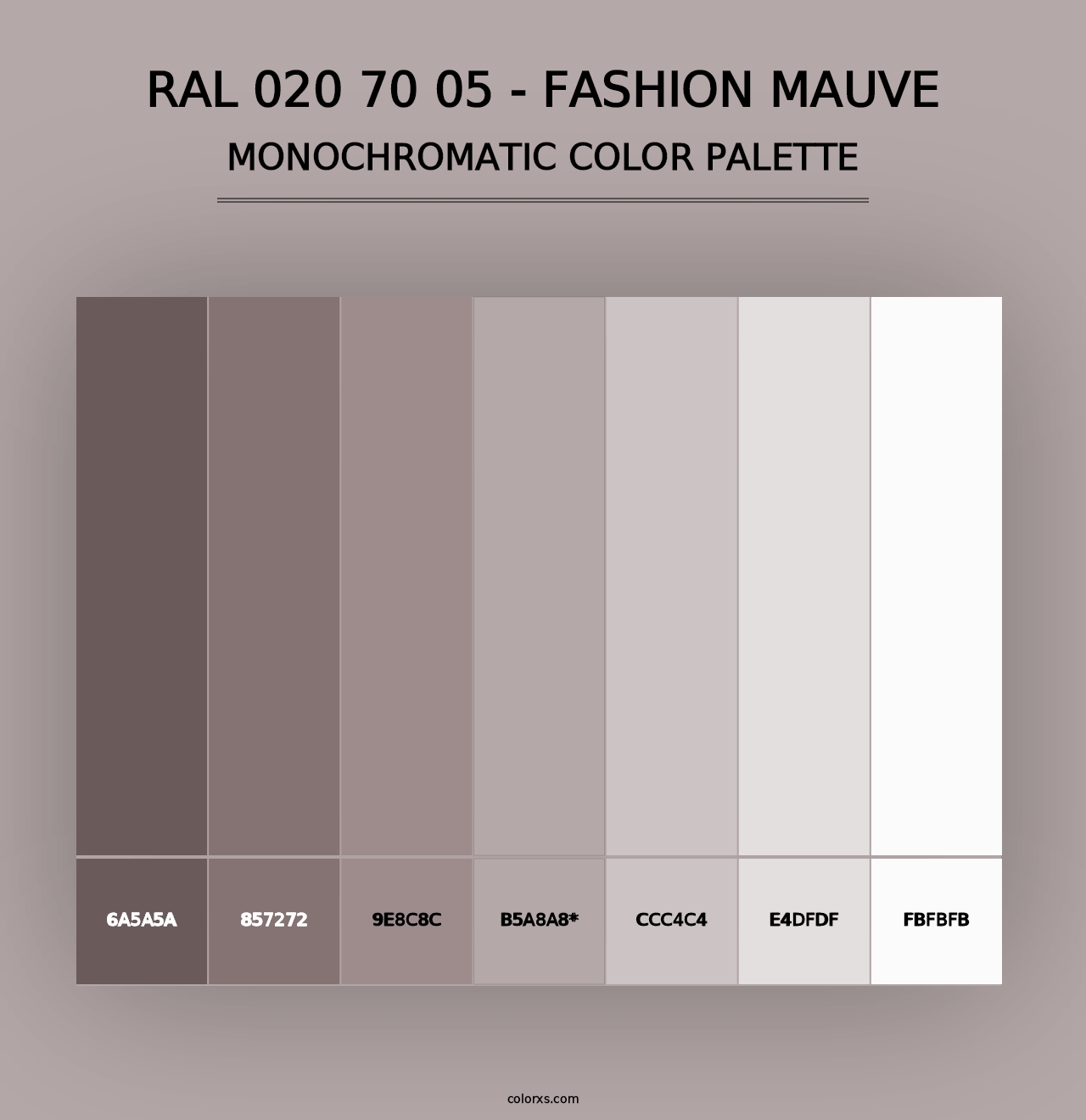 RAL 020 70 05 - Fashion Mauve - Monochromatic Color Palette