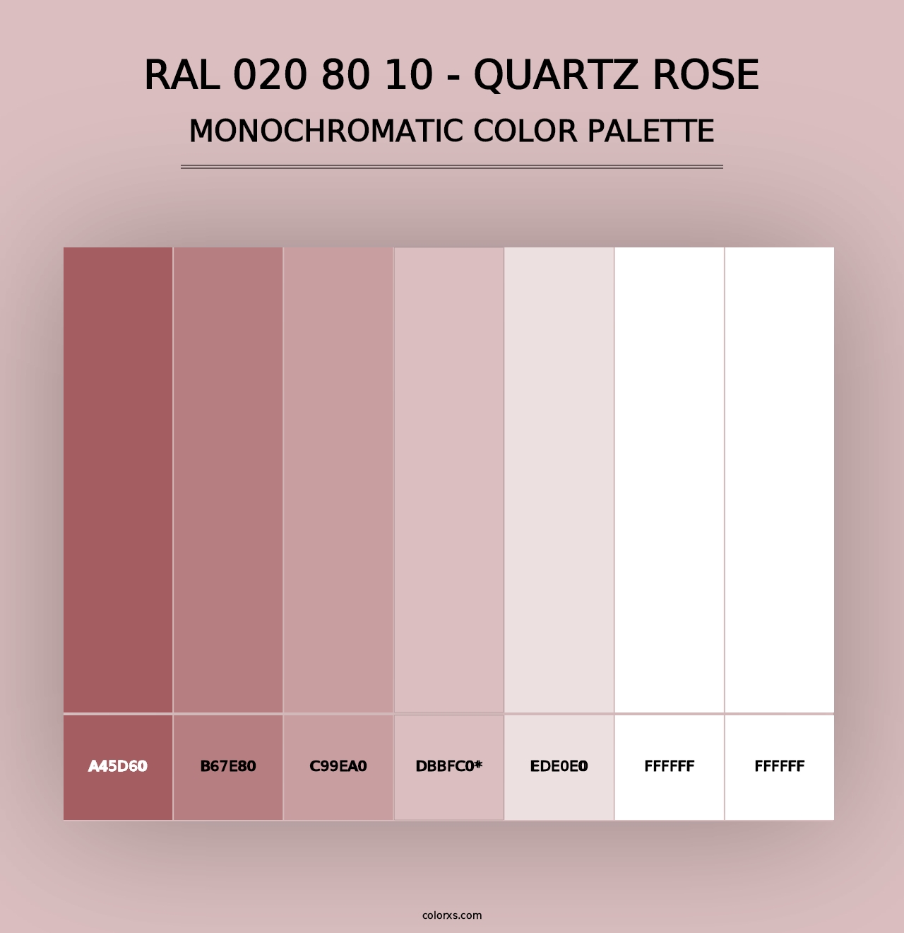 RAL 020 80 10 - Quartz Rose - Monochromatic Color Palette