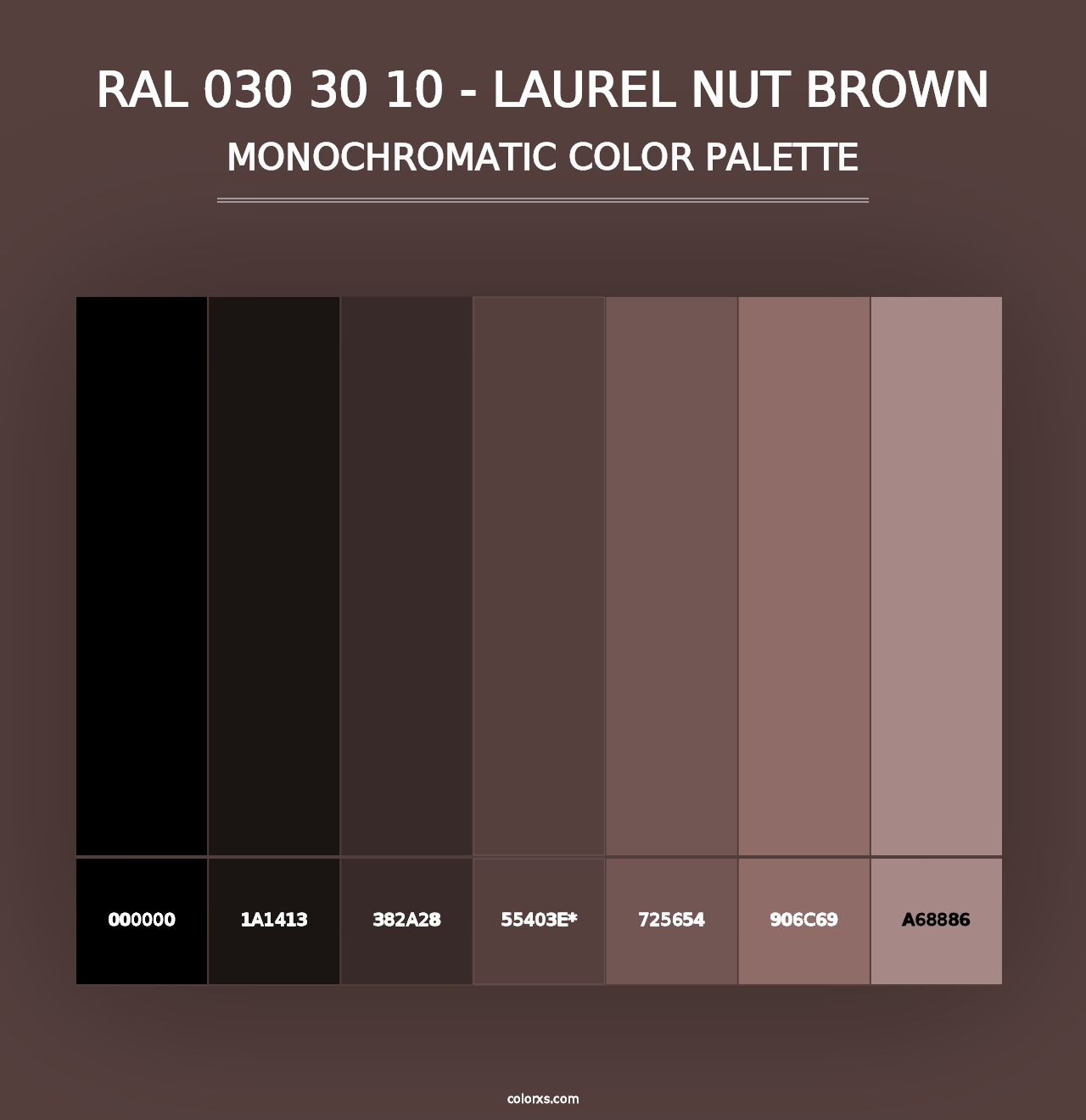 RAL 030 30 10 - Laurel Nut Brown - Monochromatic Color Palette