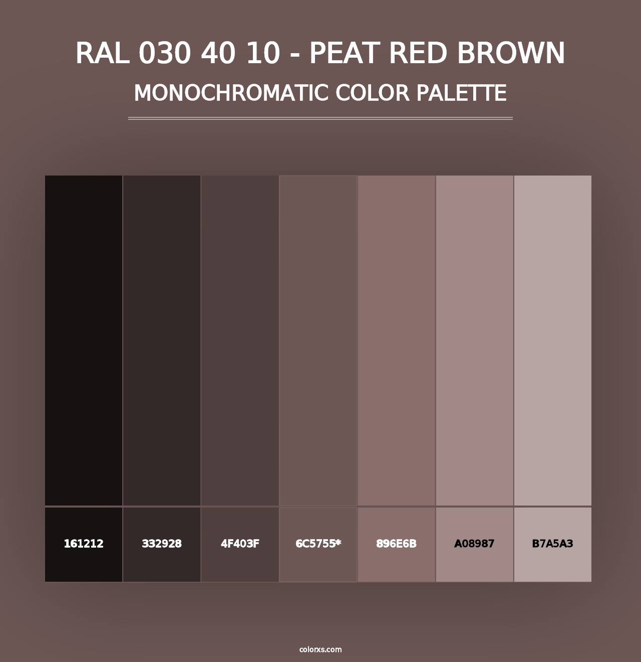 RAL 030 40 10 - Peat Red Brown - Monochromatic Color Palette