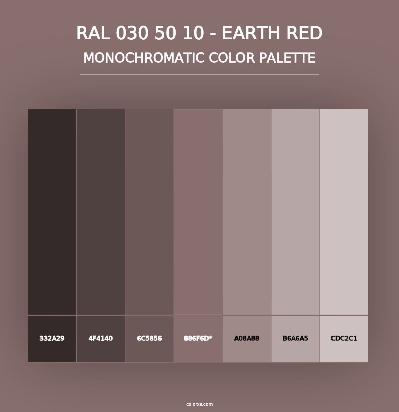 RAL 030 50 10 - Earth Red - Monochromatic Color Palette