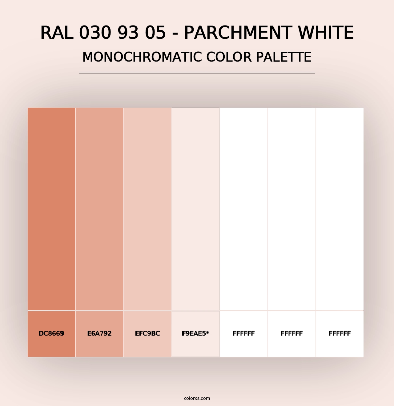 RAL 030 93 05 - Parchment White - Monochromatic Color Palette