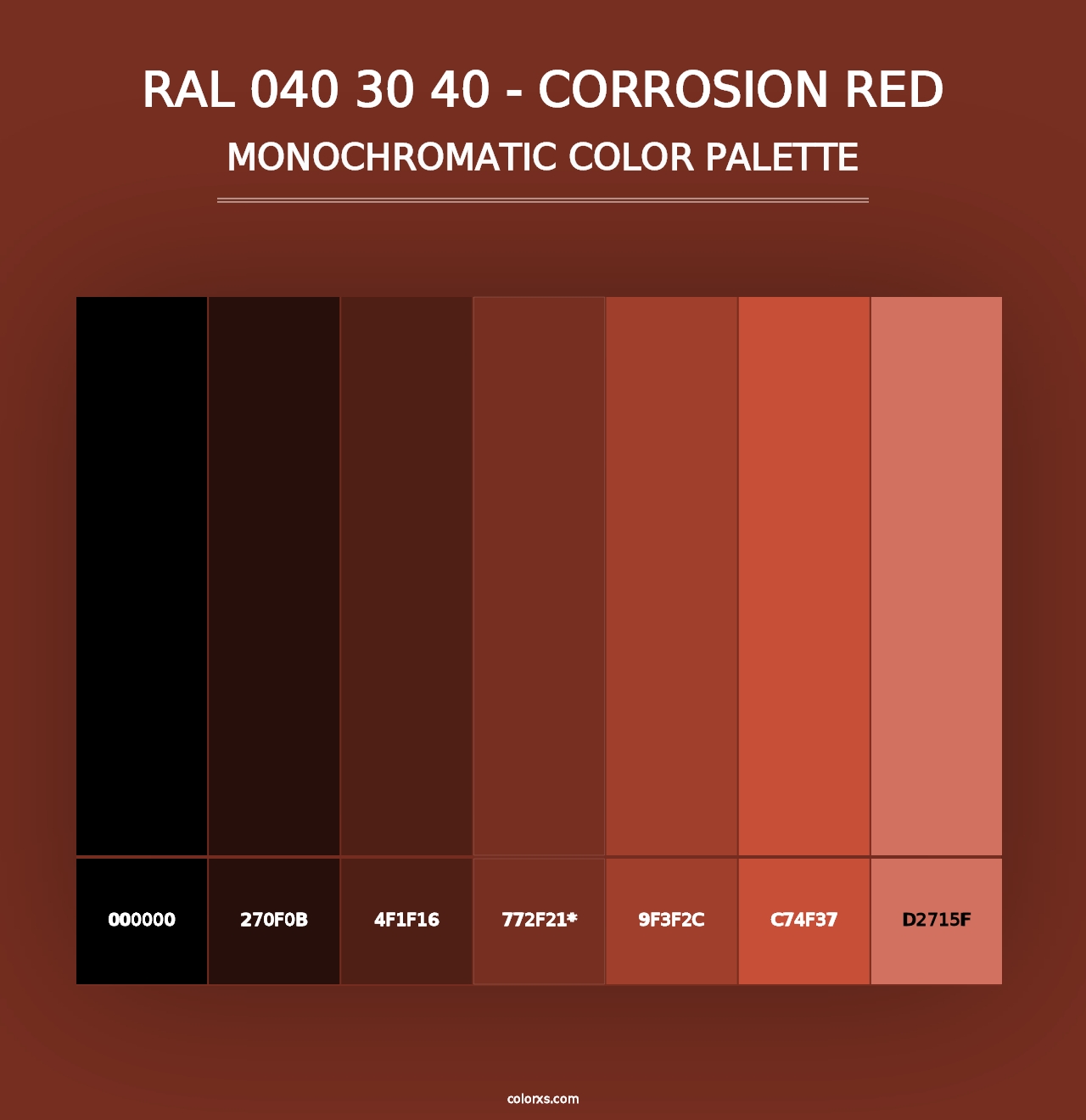 RAL 040 30 40 - Corrosion Red - Monochromatic Color Palette