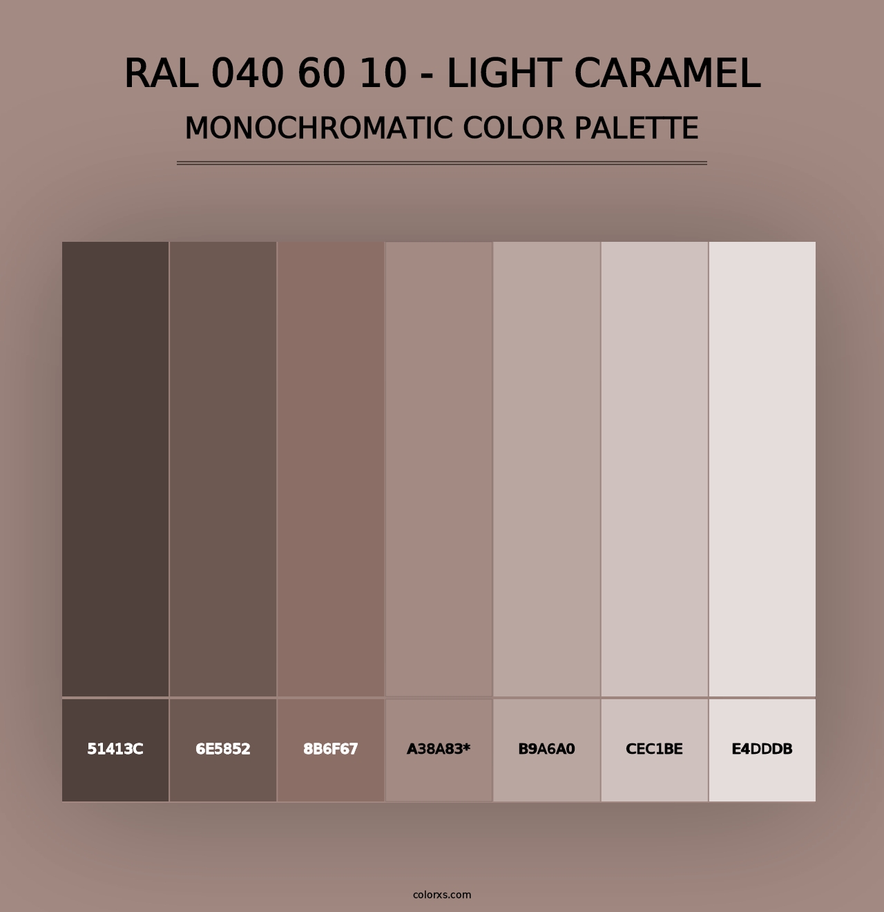 RAL 040 60 10 - Light Caramel - Monochromatic Color Palette