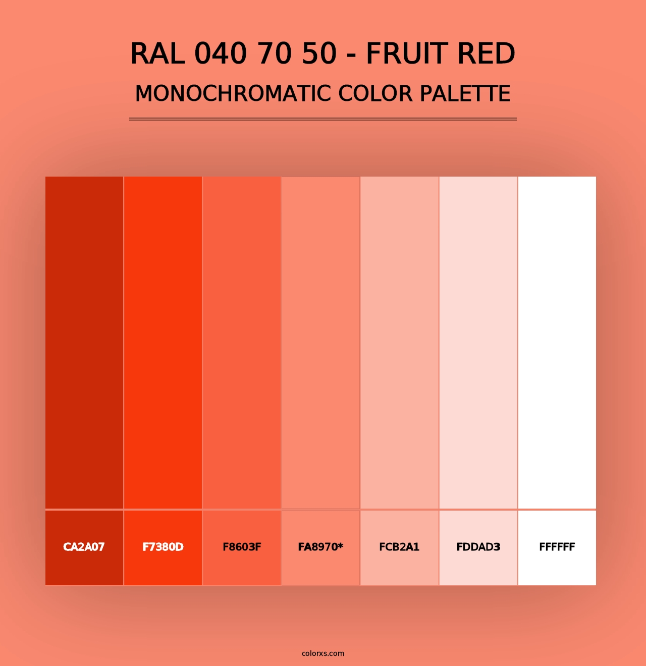 RAL 040 70 50 - Fruit Red - Monochromatic Color Palette