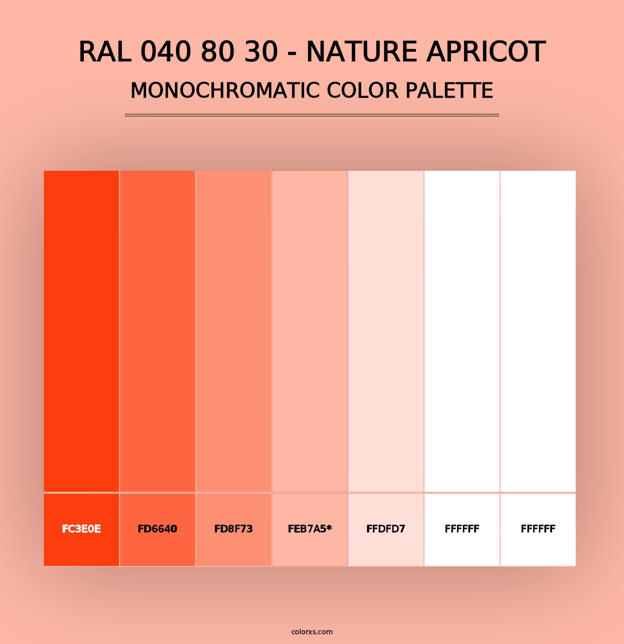 RAL 040 80 30 - Nature Apricot - Monochromatic Color Palette