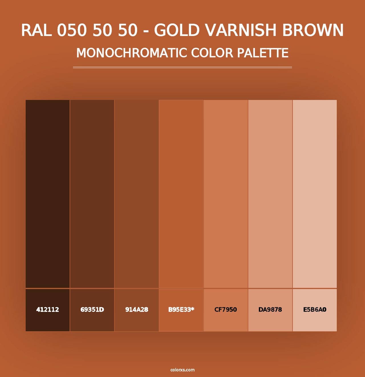 RAL 050 50 50 - Gold Varnish Brown - Monochromatic Color Palette