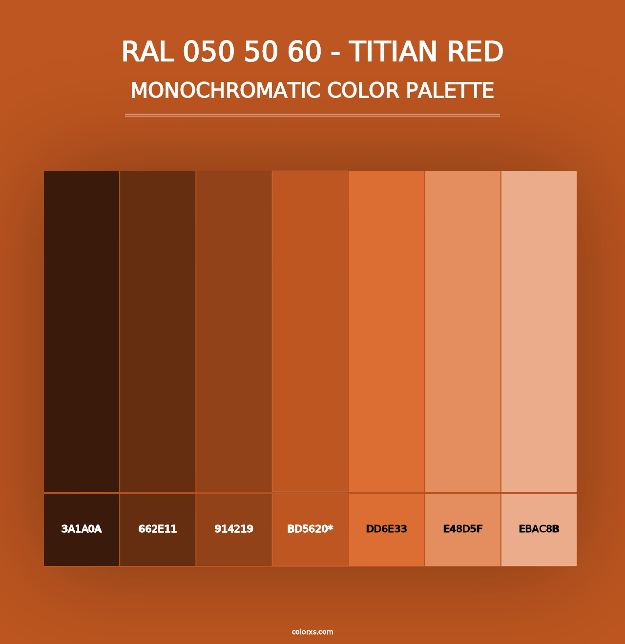 RAL 050 50 60 - Titian Red - Monochromatic Color Palette